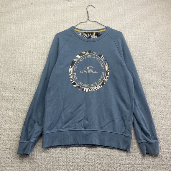 Y2K ONeill Sweatshirt Men M Blue Pullover Crewneck Beach Surf Grunge Skater - Picture 1 of 13